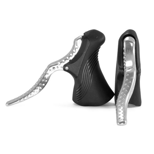 TRP Brake Levers, RRL Classic Road Style  SILVER with BLACK Hoods  (Sold In Pairs)