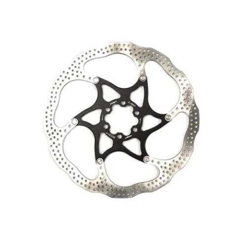 Rotor, 2pce, 203mm, stainless steel, 6 Bolt,  black centre, TRP