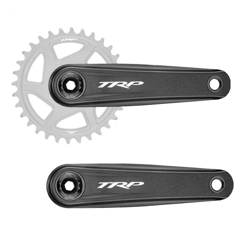 TRP Crank CK-8050 Aluminum, 165mm Length Cinch compatible interface / 68 & 73, 30mm spindle, Sandblasted Black (Chainring sold separately)