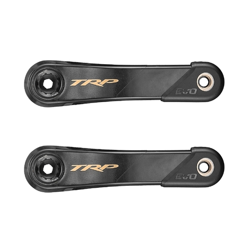 TRP Crank CK-9050 EVO Carbon Fiber Crank, 165mm Length Cinch compatible interface/ 68 & 73,  Black / Gold