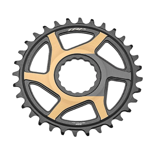 TRP Chainring CR-M9050, 30T - 0mm offset - Chainring Cinch Interface, Duotone (Sandblasted Black / Gold)
