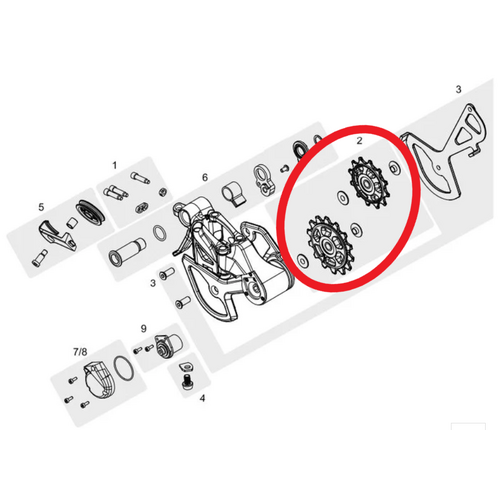 TRP Jockey wheel replacement kit, for RD-M9070