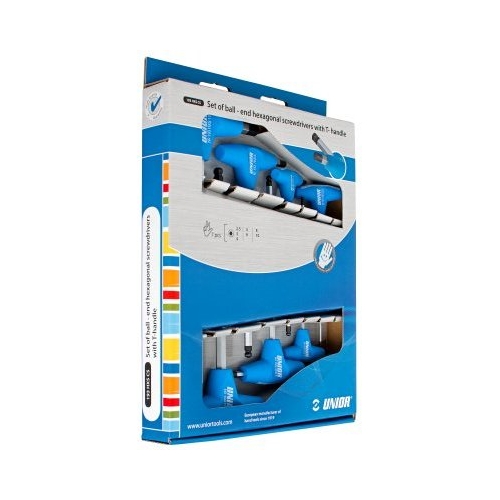 Unior Box-Set of BALL END, T-Handle HEX Keys - 7pcs -  2.5,3,4,5,6,8,10   609337