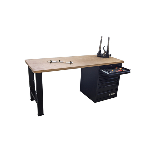 Professional Mechanical Workbench with tool chest with eight drawers, 2050mm wooden top. Most of the 160 tools are in four drawers in high quality cut