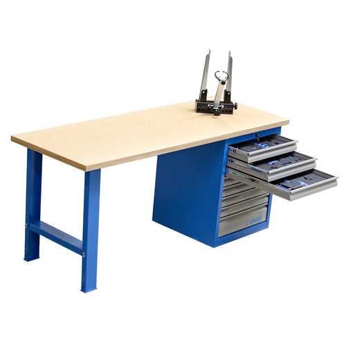 UNIOR Professional BIKE BUILD Workbench (628611) - w/ 1 x Chest of 8 draws - 54 Pieces - Includes a truing stand!    L 1500 x W 750 x H 2025mm