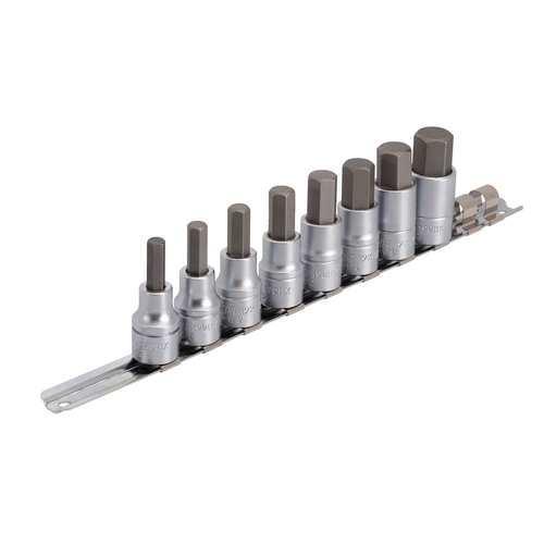 Unior Hex driver socket set with HX profile 1/2" on rail (8, 9, 10, 12, 14, 15, 17, 19mm)  629698 