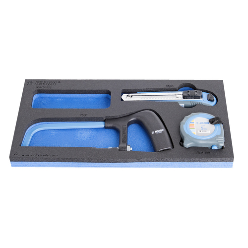 Unior - Set of universal knife, saw and measuring tape in SOS tool tray 621079 