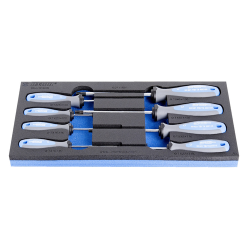 Unior Set of screwdrivers with security Torx profile in SOS tool tray (T10, T15, T20, T25, T30, T40, T45) 621560 