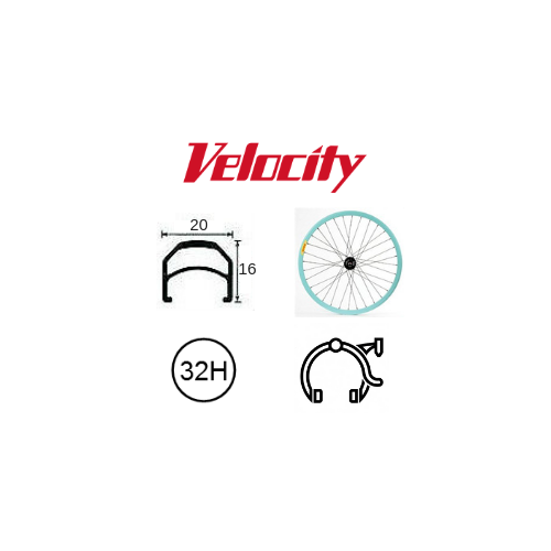 RIM 700c x 15mm - VELOCITY RAZOR - 32H - (622 x 15) - Presta Valve - Rim Brake - D/W - CELESTE - MSW