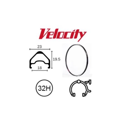 VELOCITY RIM - A23 24" (520) 32H Black ANO MSW