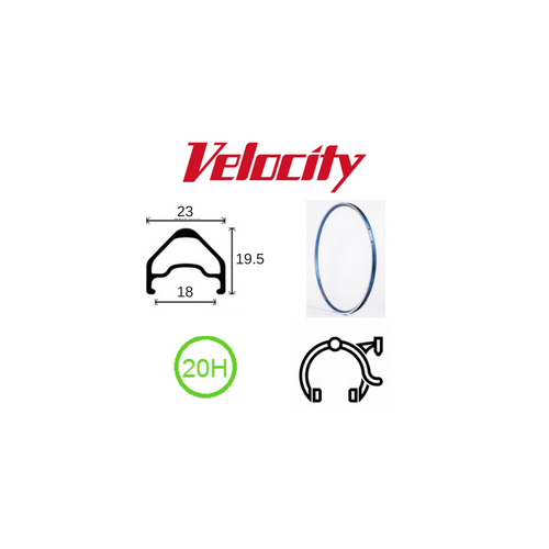 RIM 700c x 18mm - VELOCITY A23 - 20H - (622 x 18) - Presta Valve - Rim Brake - D/W - BLUE - MSW