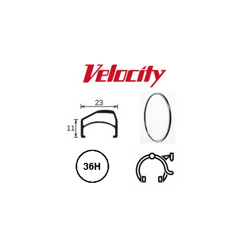 RIM 26" x 18mm - VELOCITY SYNERGY OC - 36H - (559 x 18) - Presta Valve - Rim Brake - D/W - BLACK (Anodised) - OCR