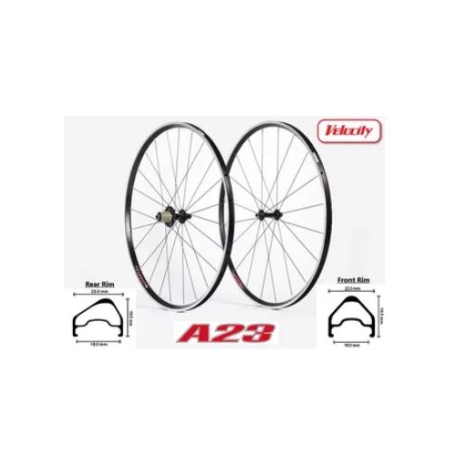 VELOCITY WHEELSET - A23 PRO MSW   WHEEL SET  BLACK COLOR - 20H FRONT AND 24H REAR