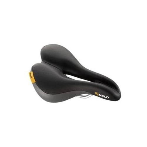 Saddle, VELO PLUSH, for Inclined riding, Ladies specific w/ Cut out, 371g, 252mm x 174mm