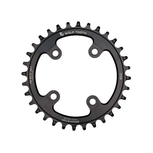 Wolf Tooth 76 Drop-Stop 32T Chainring - 4 bolt Black